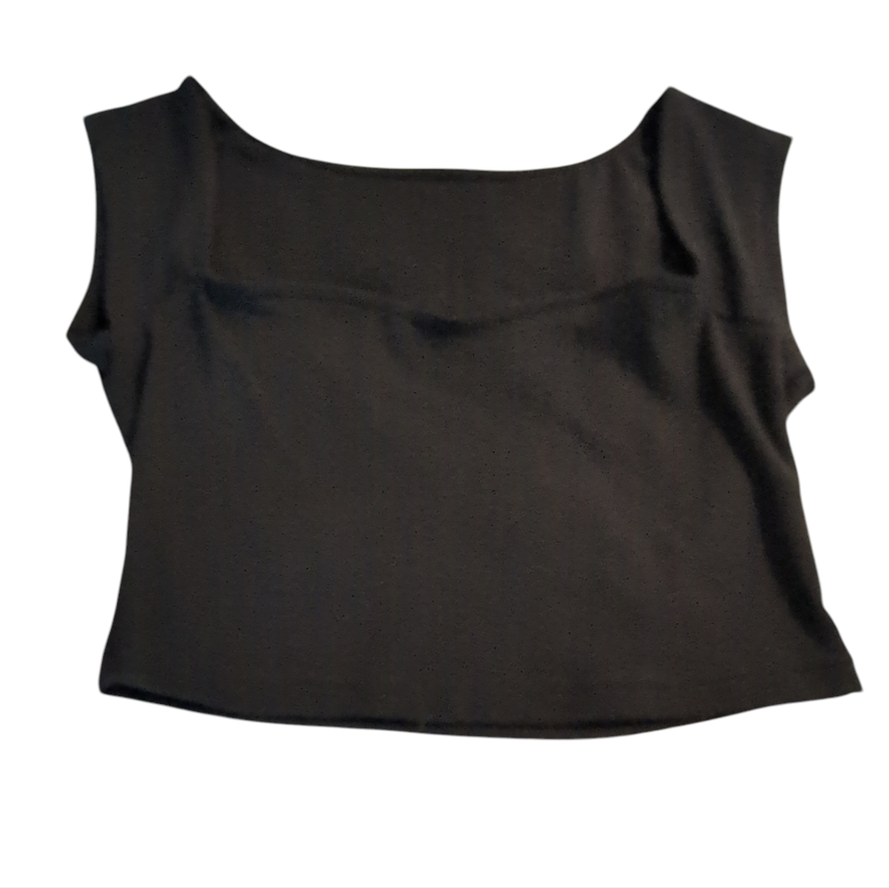 Black Ribbed Crop Top